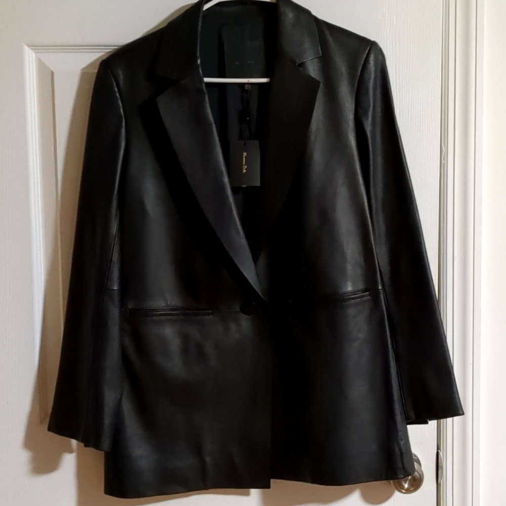 Massimo dutti leather jacket blazer